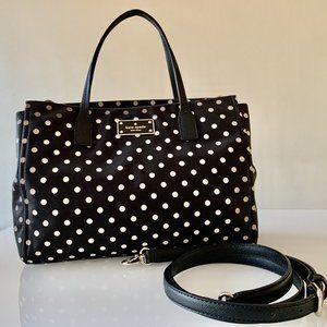 Kate Spade Black + White Nylon Convertible Bag